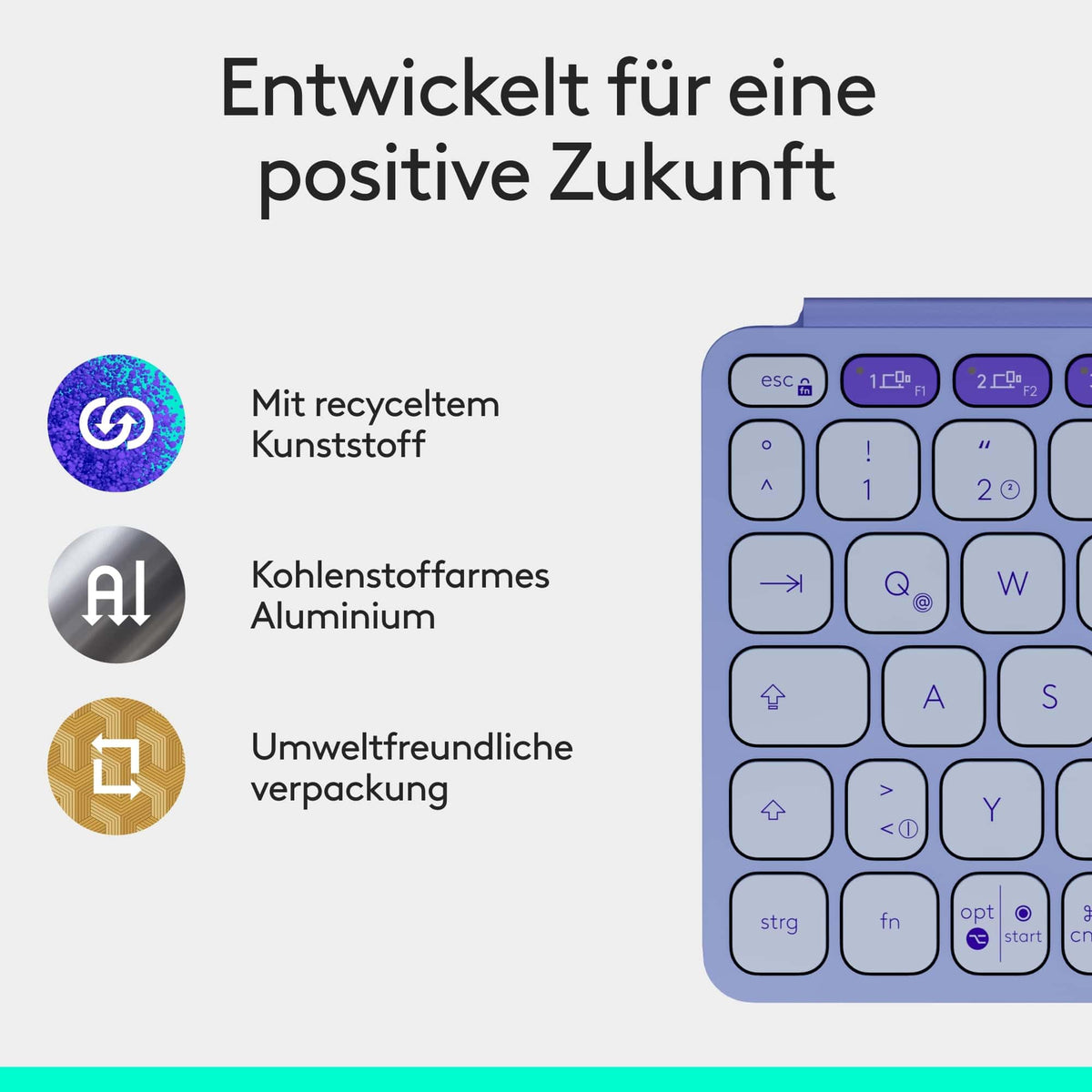 Logitech Keys-To-Go 2, tastatur Bluetooth mobilă pentru tablete (Lila) - 920-012966