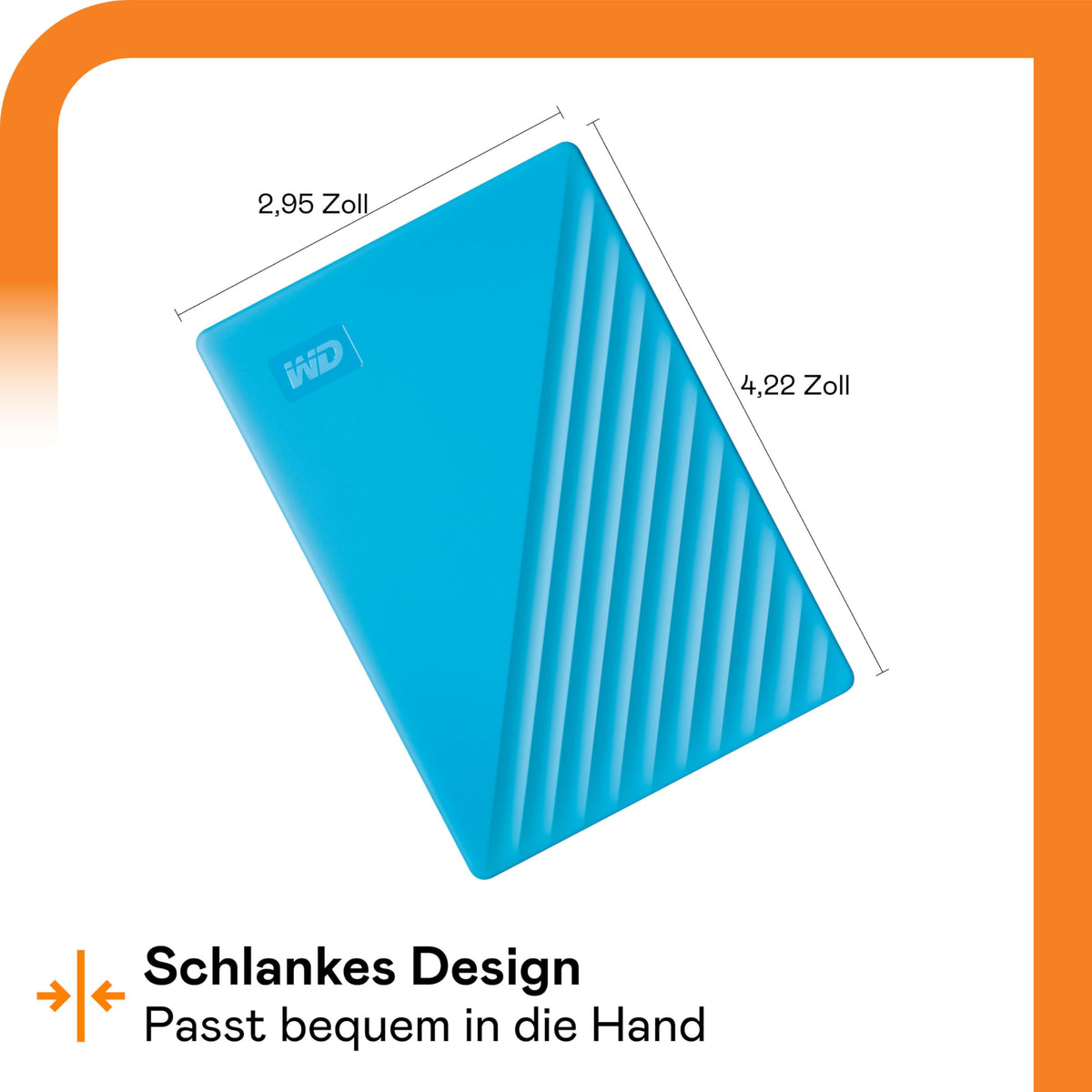 WD My Passport 4 TB Hard Disk Extern Portabil, USB 3.2 Gen 1, Albastru - WDBPKJ0040BBL-WESN