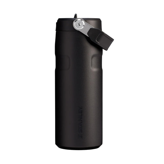 Stanley 1913 Flip Straw drinking bottle with straw 0.47L - thermal mug cools for 8 hours - ice-cold for 40 hours - BPA-free - leak-proof - for cup holders - dishwasher safe - Black 2.0 - 100000112689