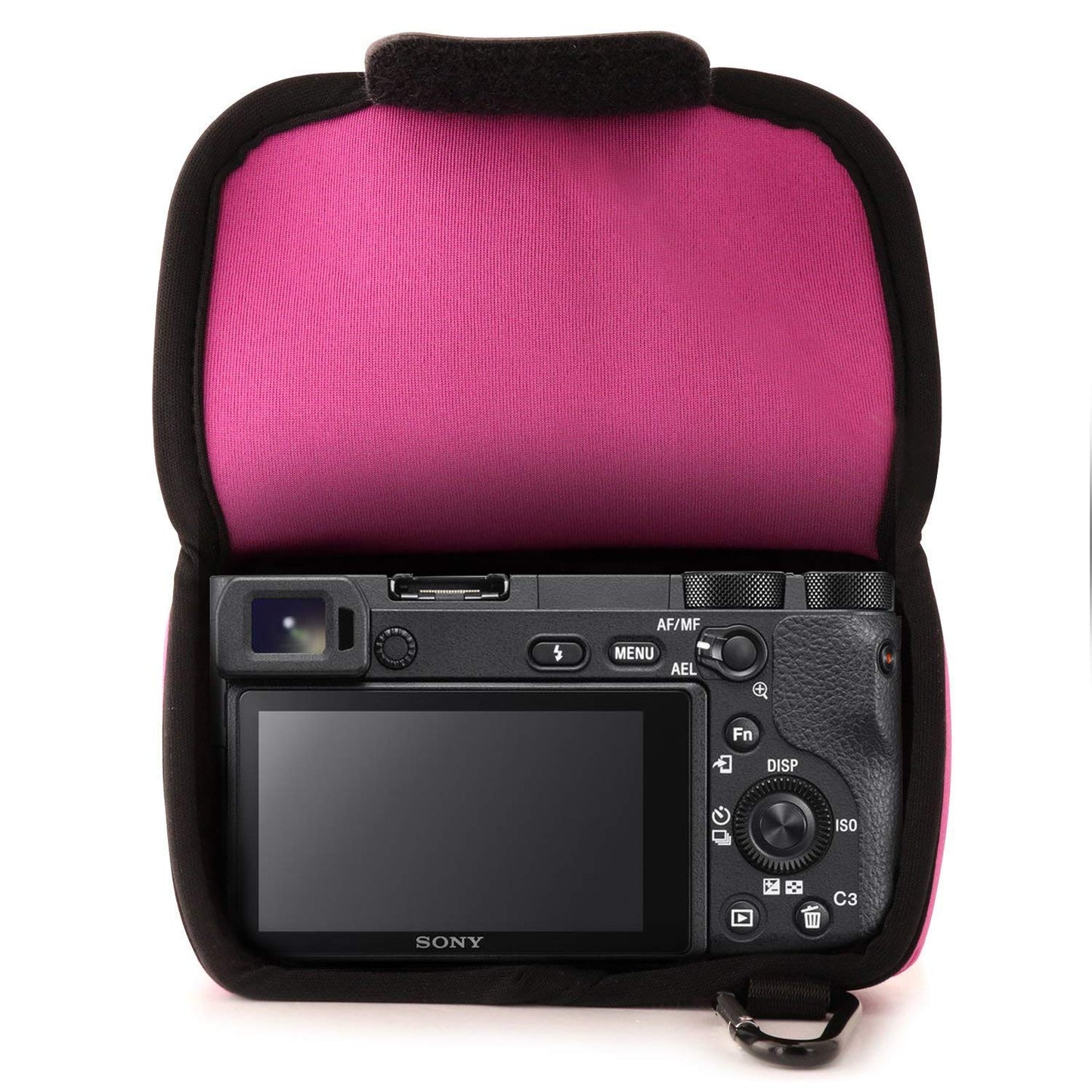 MegaGear Ultralight Neoprene Camera Case Compatible with Sony Alpha A6400, A6500, A6300, A6000 (16-50mm) - Pink - MG066