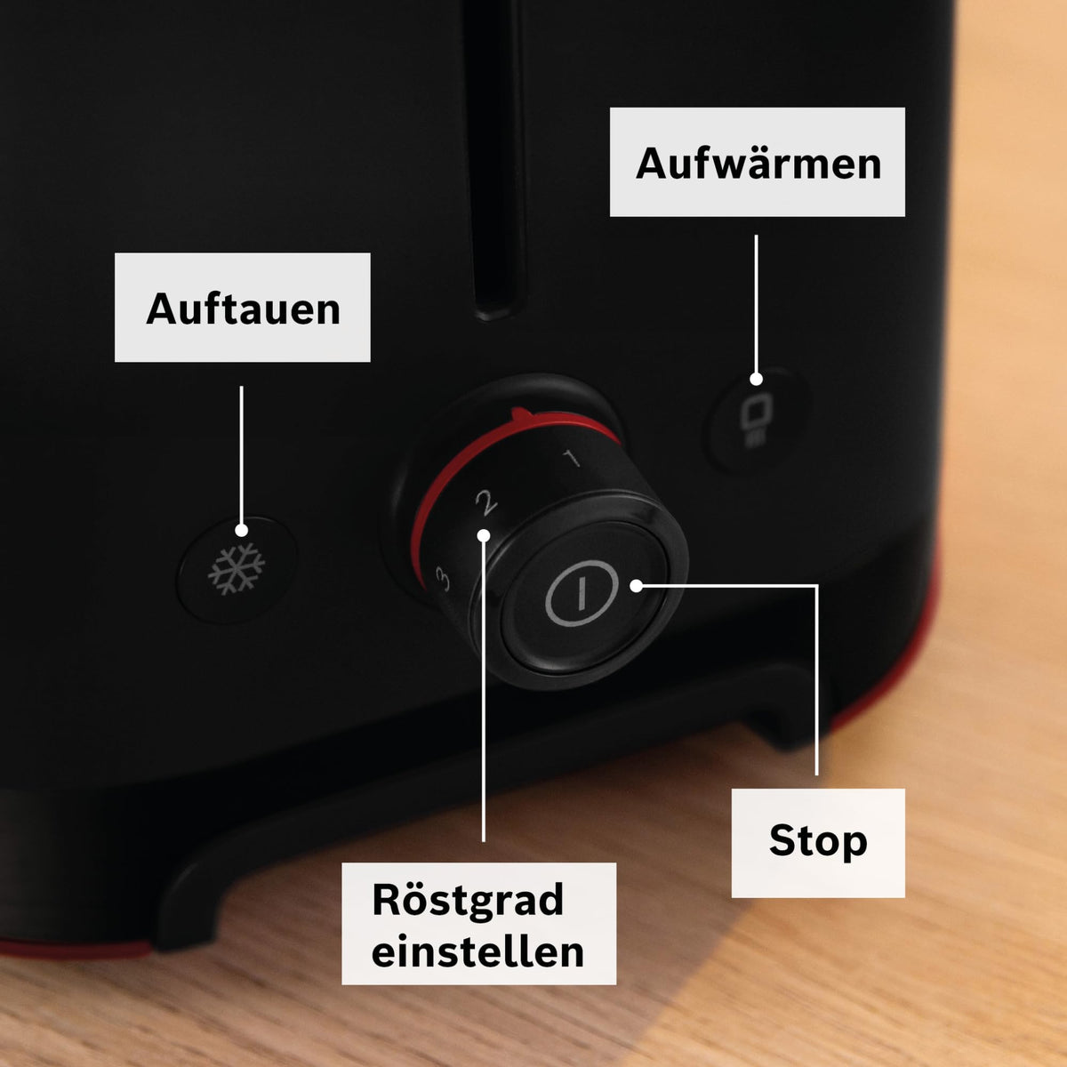 Bosch Compact Toaster MyMoment TAT3M123, removable foldable bun warmer, with defrost function, automatic shut-off, lift function, bread centering, ideal for 2 slices, 800 Watts, matte black