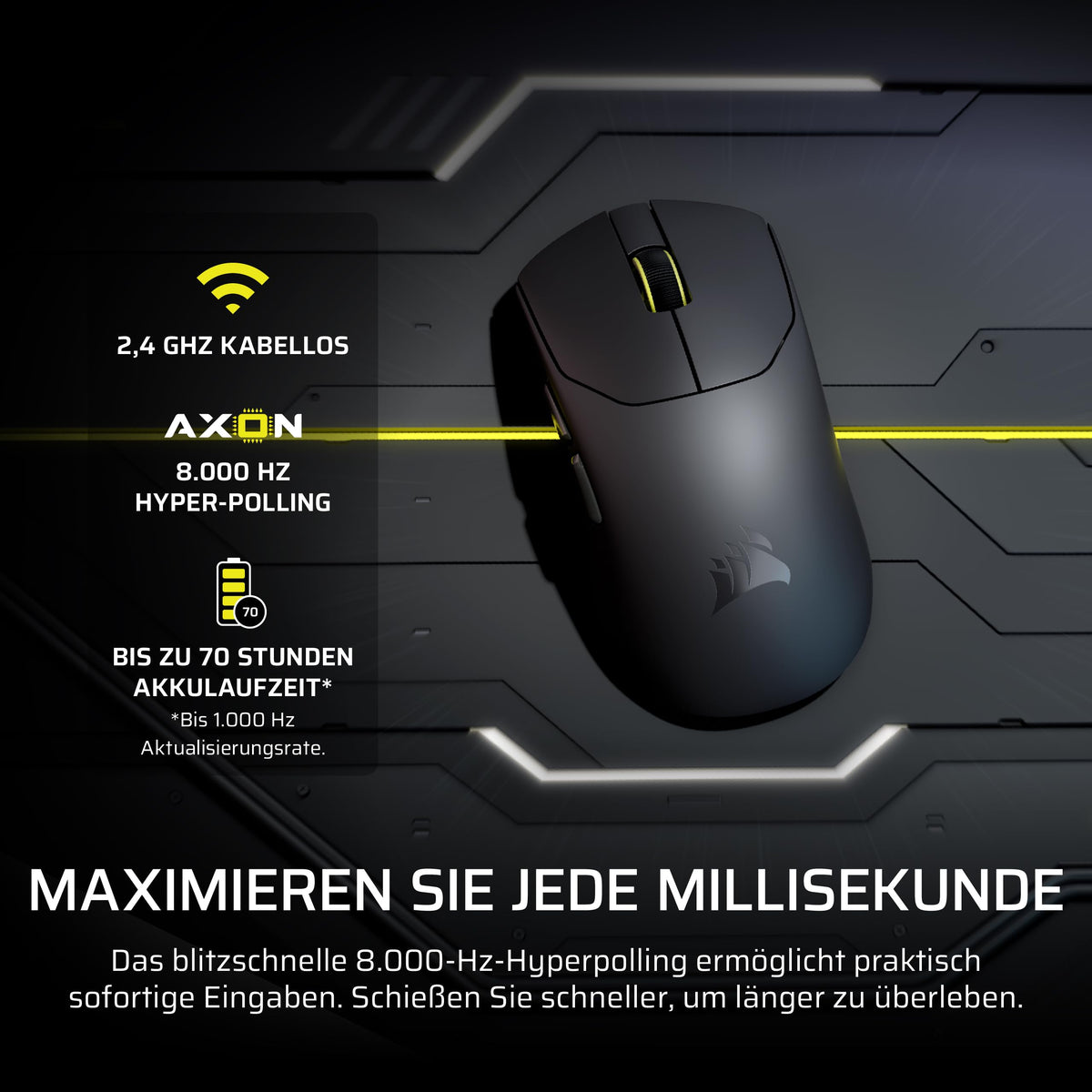 Corsair Sabre v2 PRO Ultralight Wireless FPS Gaming-Maus – Schwarz - CH-931G000-AS