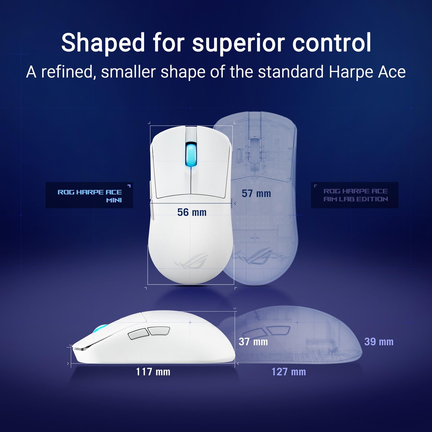 ASUS ROG Harpe Ace Mini White ultralight e-sports gaming - 90MP03Z0-BMUA10