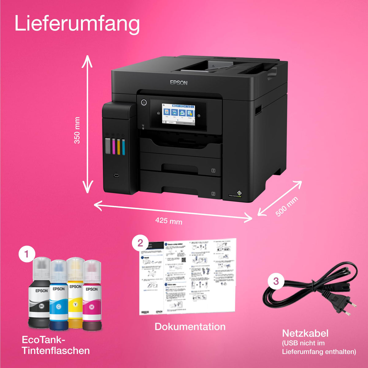 Epson EcoTank ET-5855 A4 Multifunction Wi-Fi Ink Tank Printer with Fax - ET5855