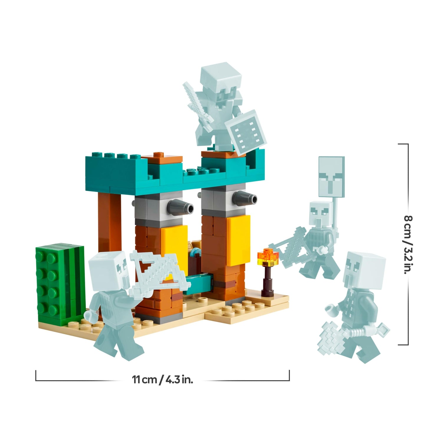 LEGO Minecraft The Illager Desert Patrol - gaming toy with figures, including a marauder, a vanzeiger and a cactus knight - gamer gift for boys and girls aged 7 and up - 21267
