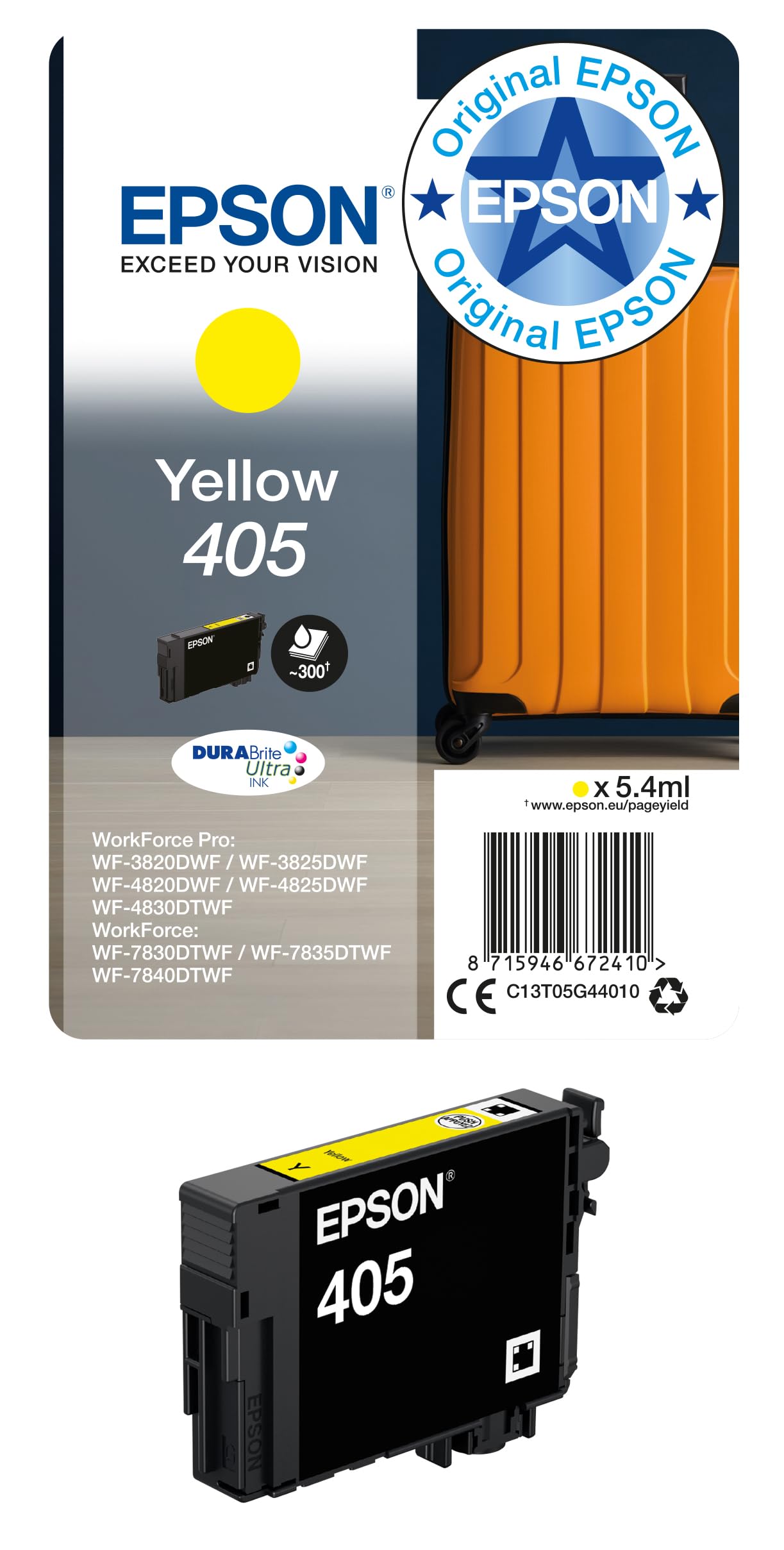 Epson Orginal 405 Tinte Koffer Singlepack gelb Standard - EPST05G44010
