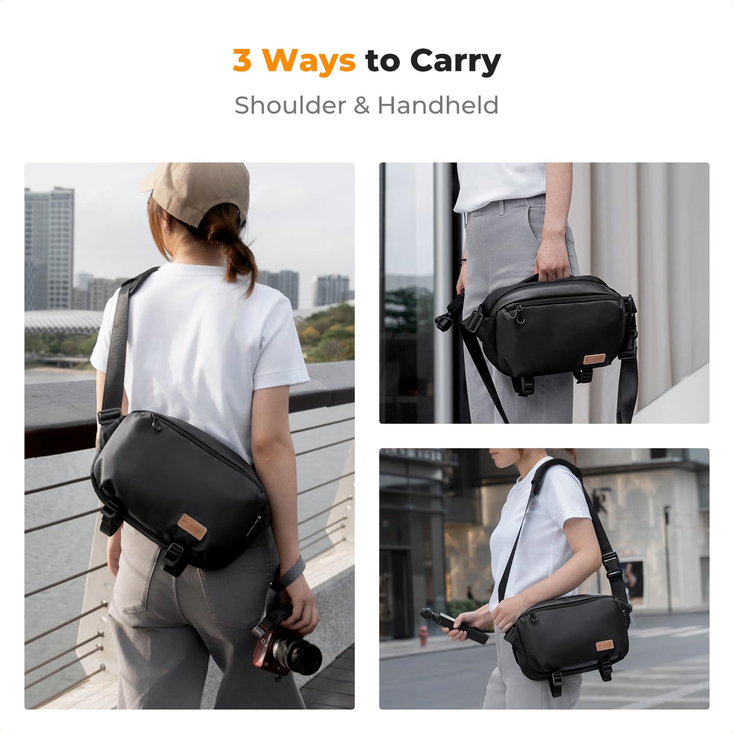 K&F CONCEPT Camera Backpack Shoulder Bag Square Bag Bags for Photographers Camera Rectangle Case Compatible with Canon/Nikon/Sony/DJI Mavic Drone Backpack - KF13.157V8
