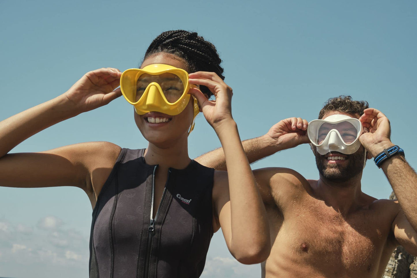 Cressi Frameless Diving Mask F1 - Fog-free Glass Lens, Diving Goggles - Ergonomic Silicone Rim, Snorkel Mask - Dry Snorkel & Snorkel Set - Silver, Black. - Mask - ZDN281051