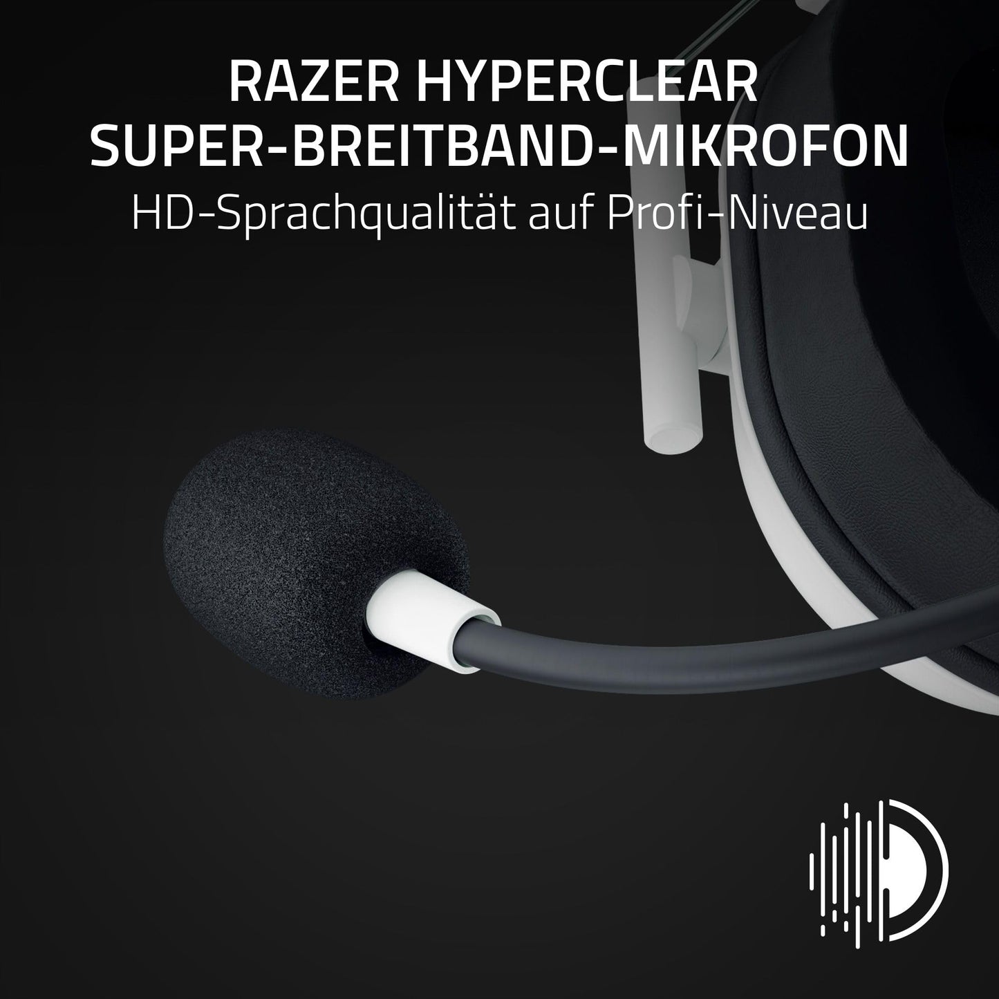 Razer BlackShark V2 Hyperspeed for PC - Wireless e-sports gaming headset ultra light with 280g (super wideband microphone, Triforce Titanium 50mm driver, sound-isolating foam) white - RZ04-04960200-R3M1