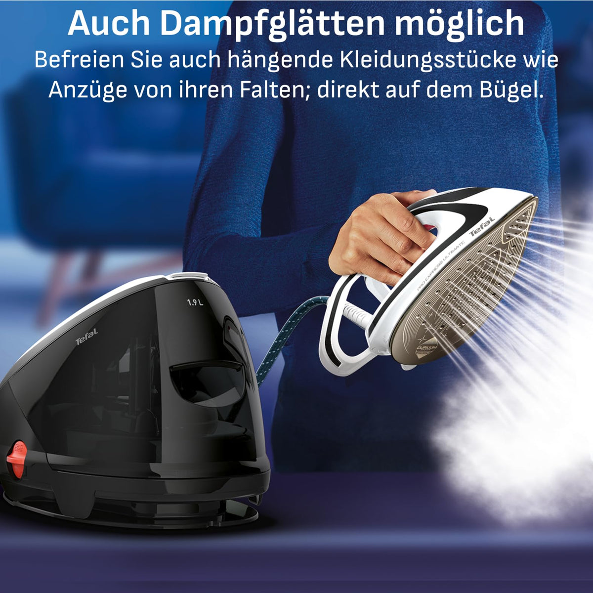 Tefal Pro Express Ultimate Stație de călcat cu aburi, presiune puternică de 8 bari - GV9550