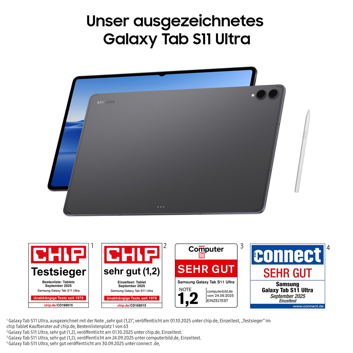 Samsung Galaxy Tab S11 Ultra 5G, AI Tablet, 5G, Lightweight Design, Versatile AI Tools, DeX, 256 GB Storage, 12 GB RAM, Long Battery Life, Gray, 3 Years Manufacturer Warranty [Exclusive on Amazon] - SM-X936BZAREUB