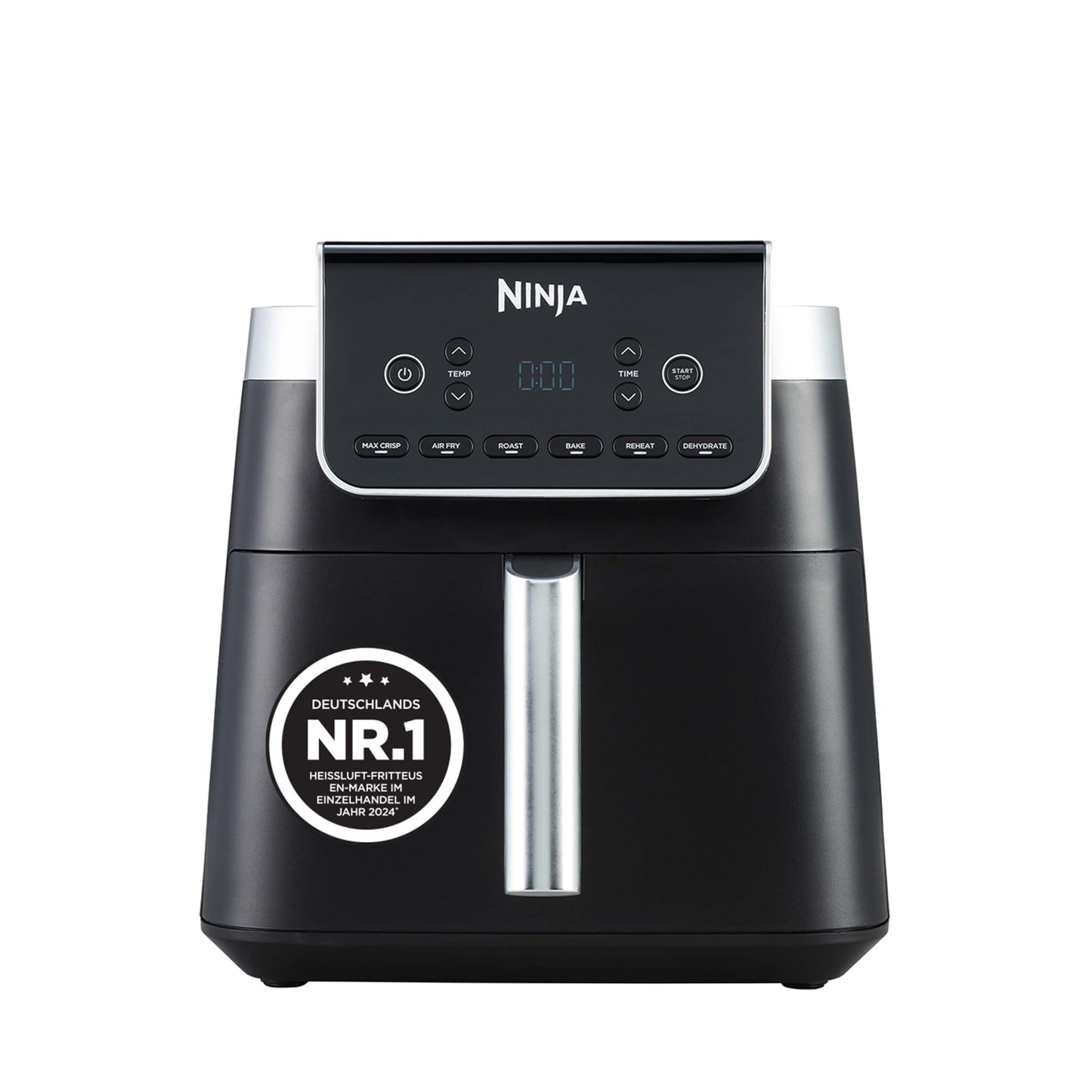 Ninja Air Fryer Hot Air Fryer MAX PRO, 6.2L, Non-Stick Coating, Dishwasher Safe Basket and Crisper Grid Insert, Oil-Free Fryer, Digital, Cooking from Frozen, Gray, AF180EU