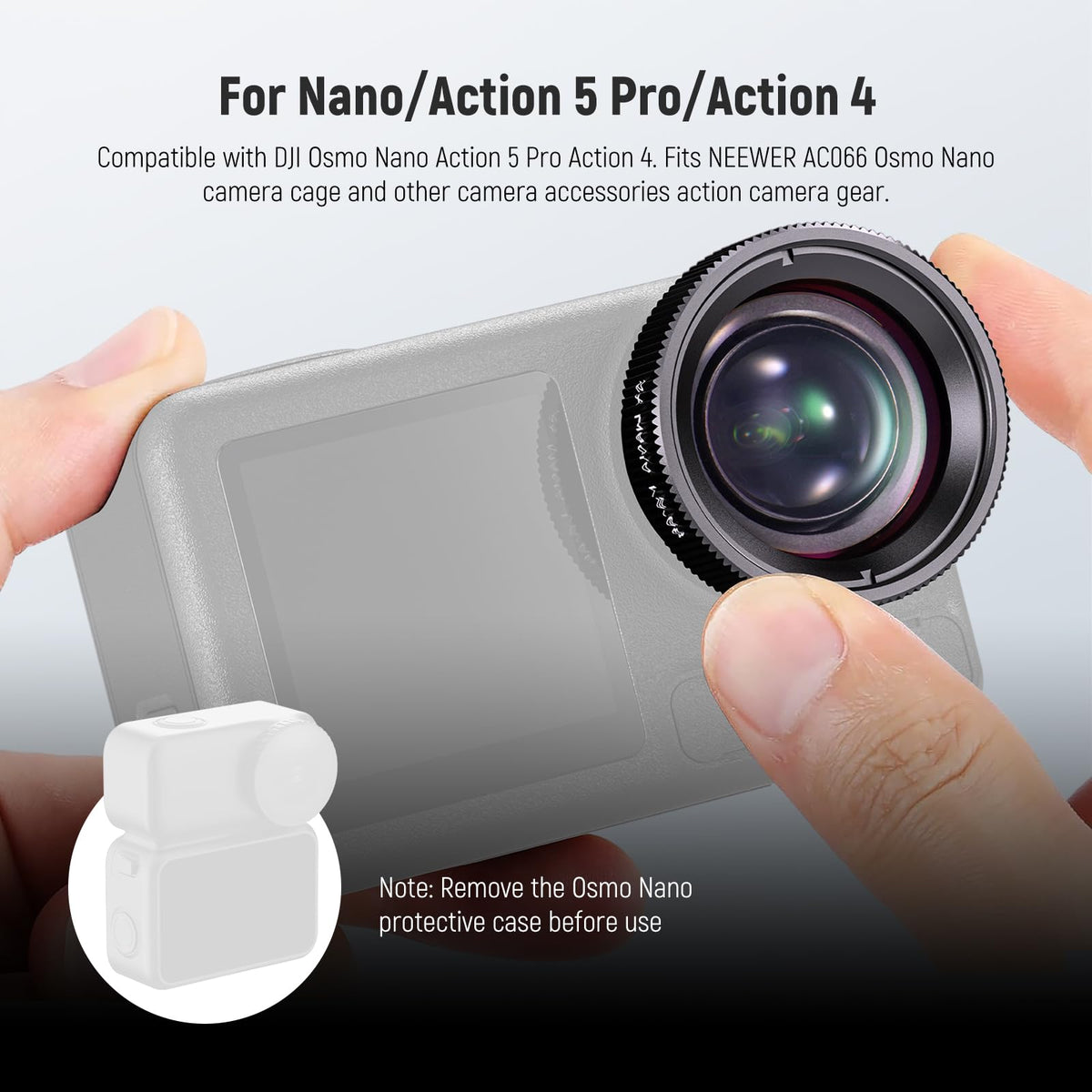 NEEWER Macro Lens compatible with DJI Osmo Nano/Action 5 Pro/Action 4 - 10106190