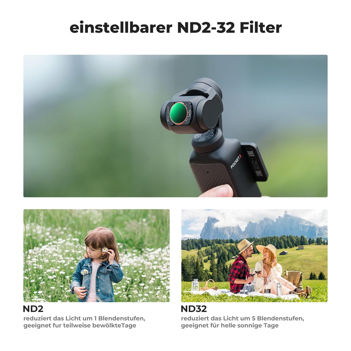 K&F CONCEPT FSD05 filter set compatible with DJI OSMO Pocket 4/3 - SKU.2148