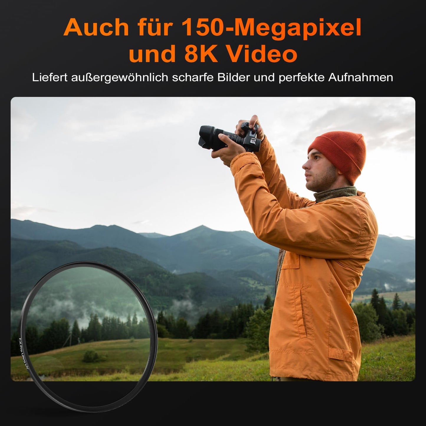 Rollei F:X Pro Ultra round filter UV filter 77 mm protective filter ultraviolet filter 99.9% light transmission 36 layers special coating screw filter for 150 megapixel high-performance camera - 26842