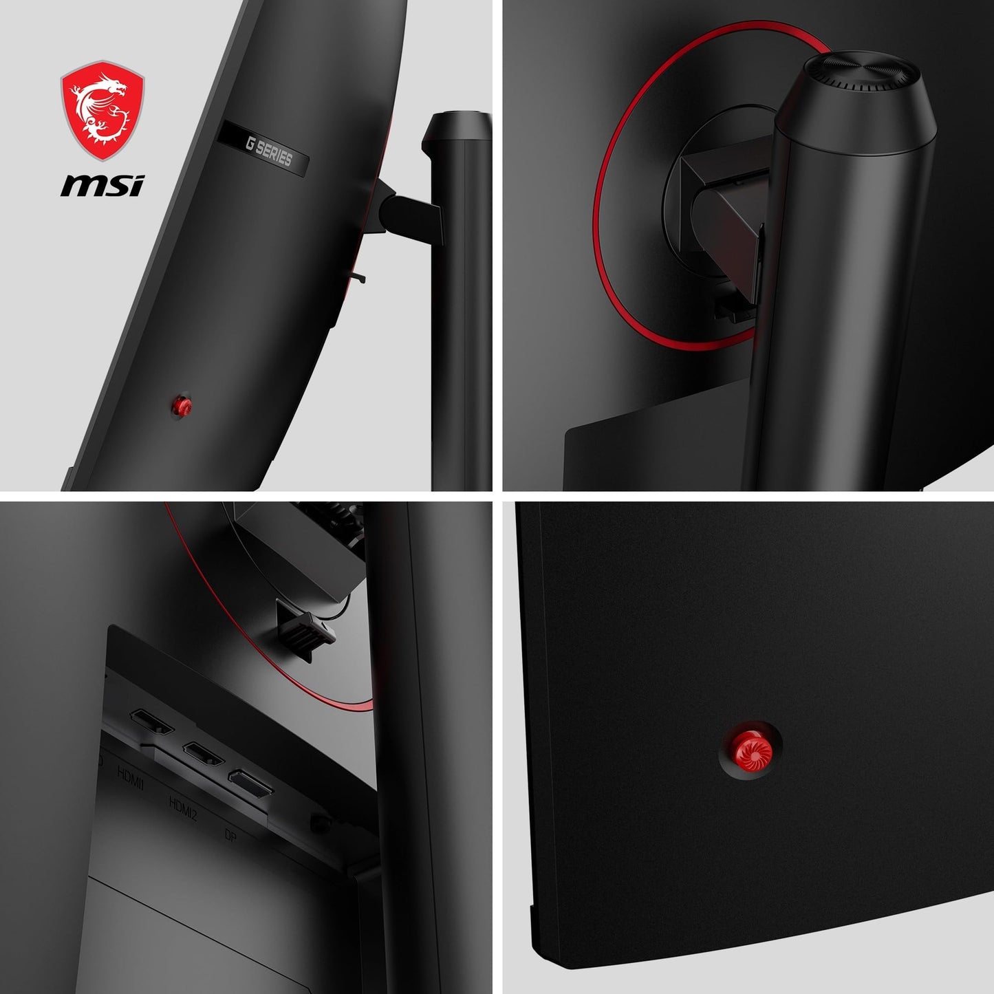 MSI G32CQ5P 31.5 inch (80cm) WQHD Curved Gaming Monitor - 1500R 2560 x 1440 VA panel, 170Hz / 1ms, Adaptive Sync, 3-way adjustable stand - DP 1.2a, HDMI 2.0b CEC - 9S6-3DB44H-027