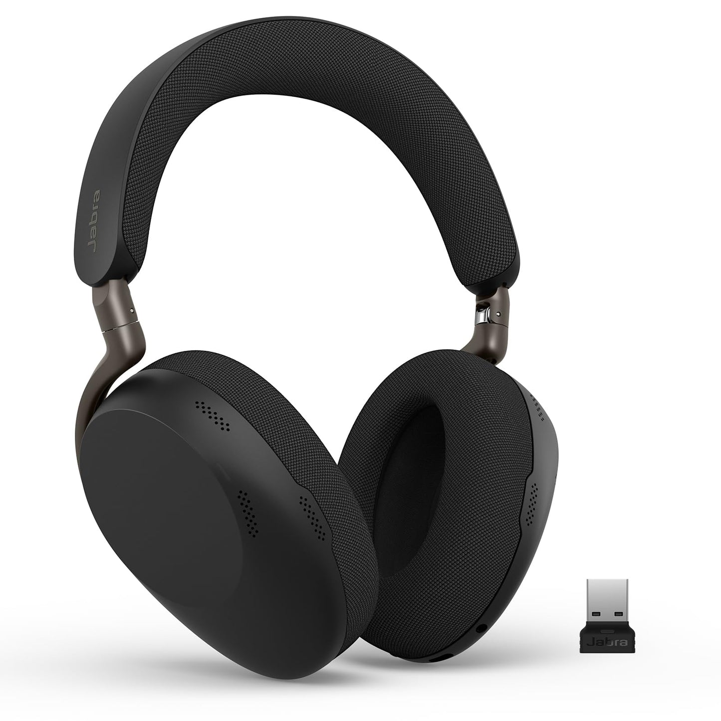 Jabra Evolve3 85 Over-ear Bluetooth headset wireless with microphone for office, USB-A, AI voice call, adaptive active noise cancellation, 25h battery, for meeting apps, black - 38599-989-999