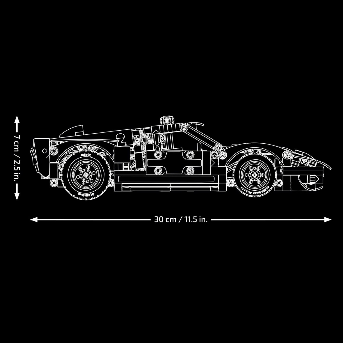 LEGO Technic 1966 Ford GT40 MKII racing car - building set for adults - collectible model car with steering and V8 engine - racing car for display and play - gift for men and women - 42223