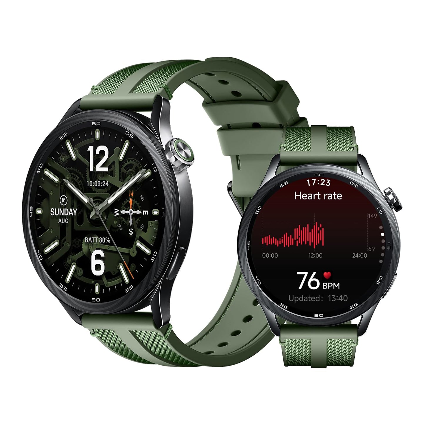 XIAOMI Watch S5 46mm, smartwatch for women/men, 1.48" AMOLED, fitness tracker with heart rate and sleep monitoring, 21 days battery, 150+ sports modes, dual-band GPS, NFC, Android & iOS, Jungle Green - BHR08IXGL