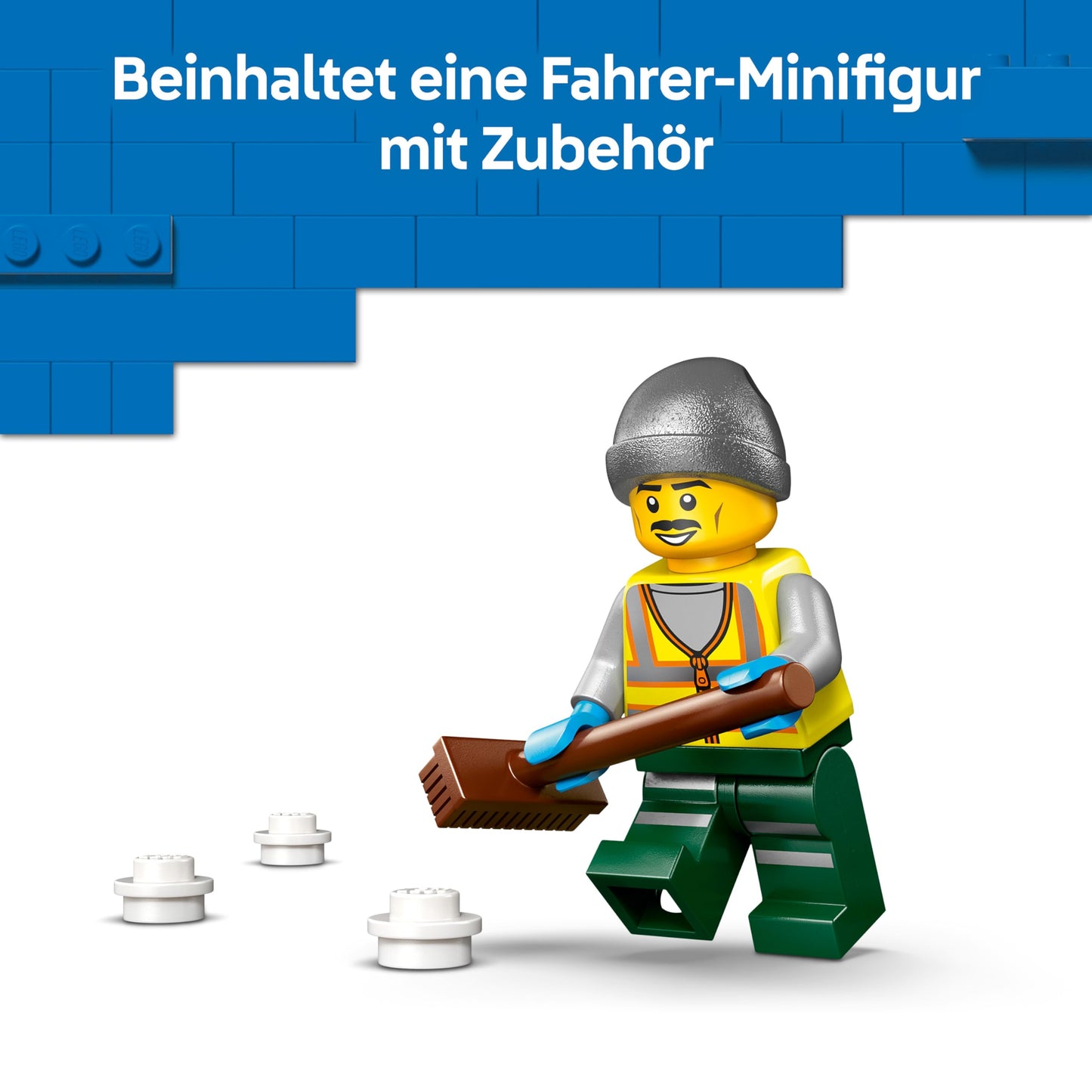 LEGO City snow plow - toy set with minifigure, tools and scatter function - birthday gift for boys aged 6 and over and technology fans - 60490