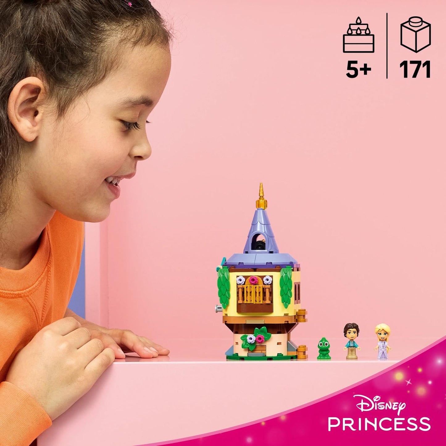 LEGO ǀ Disney Princess Rapunzel's Mini Tower - Rapunzel - Newly Tangled - Set with 2 mini dolls, Pascal figure, accessories and castle - Gift for girls aged 5 and up and film fans - 43294