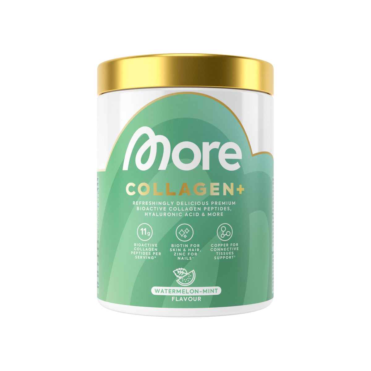MORE Collagen+, Pepene verde și mentă, cu hidrolizat de colagen, 300 g - XMO50175