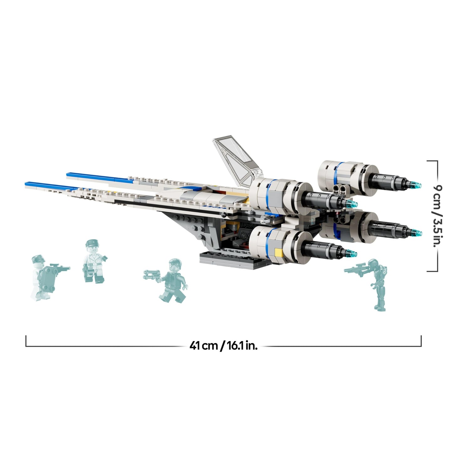 LEGO Star Wars 75399 Rebel U-Wing Starfighter - toy with swivel wing function & 3 minifigures including Cassian Andor & K-2SO droid figure - gift for boys aged 8 and up & Andor Season 2 fans