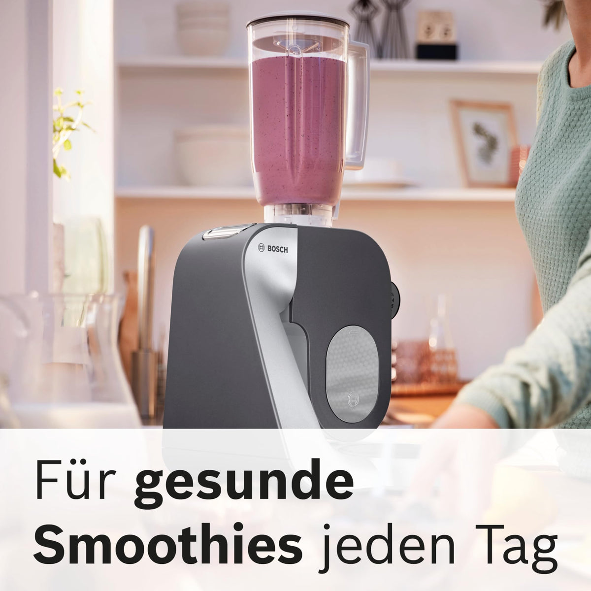 Bosch Robot de bucătărie Serie 4, bol de 3,9 L, lavabil în mașina de spălat vase, blender de 1,25 L, mașină de tocat carne, storcător de citrice, cârlig de frământat, tel, feliator continuu, 3 discuri, 900 W, antracit/silver, MUM56340