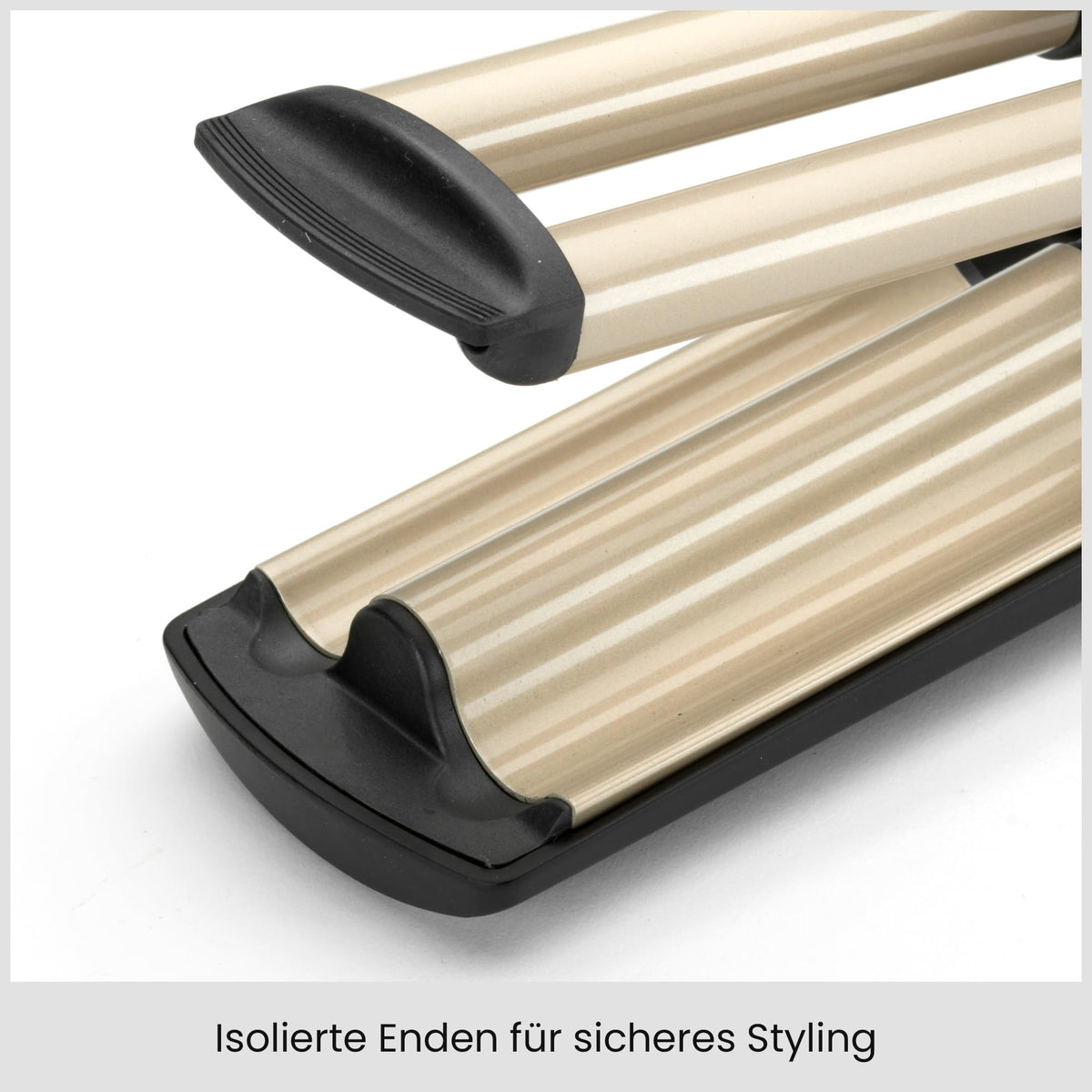 BaByliss Easy Waves – Ondulator pentru Beach Waves, acoperire din ceramică-titan, 3 setări de temperatură, vârfuri rezistente la căldură, aurie și neagră, C260E - 3030050064308