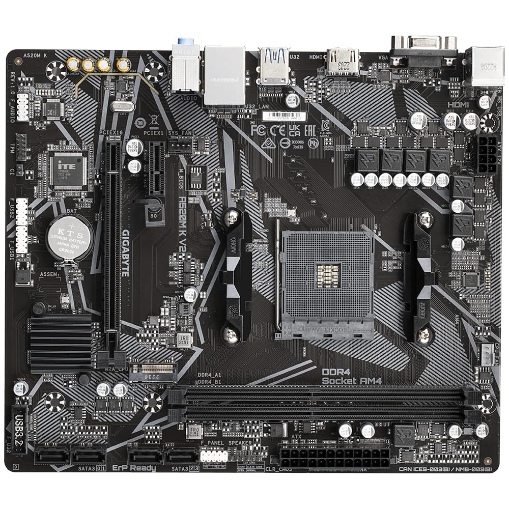 GIGABYTE A520M K V2 Placă de bază MicroATX [cu chipset AMD A520] MB6136