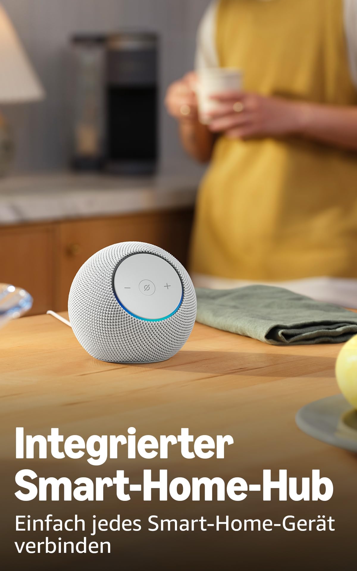Amazon Echo Dot Max (latest generation), speaker with room-filling sound and integrated smart home hub, white, with Alexa+ Early Access - MA49CA