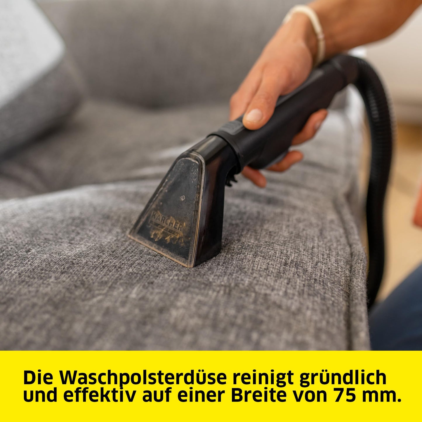 Kärcher vacuum cleaner SE 2 Spot Care, power consumption: 450 W, fresh water tank: 1.5 l, area: 2.89 m2, weight: 4.2 kg, spray suction hose, washing upholstery nozzle, stain nozzle and cleaner RM 519, white - 1.081-420.0