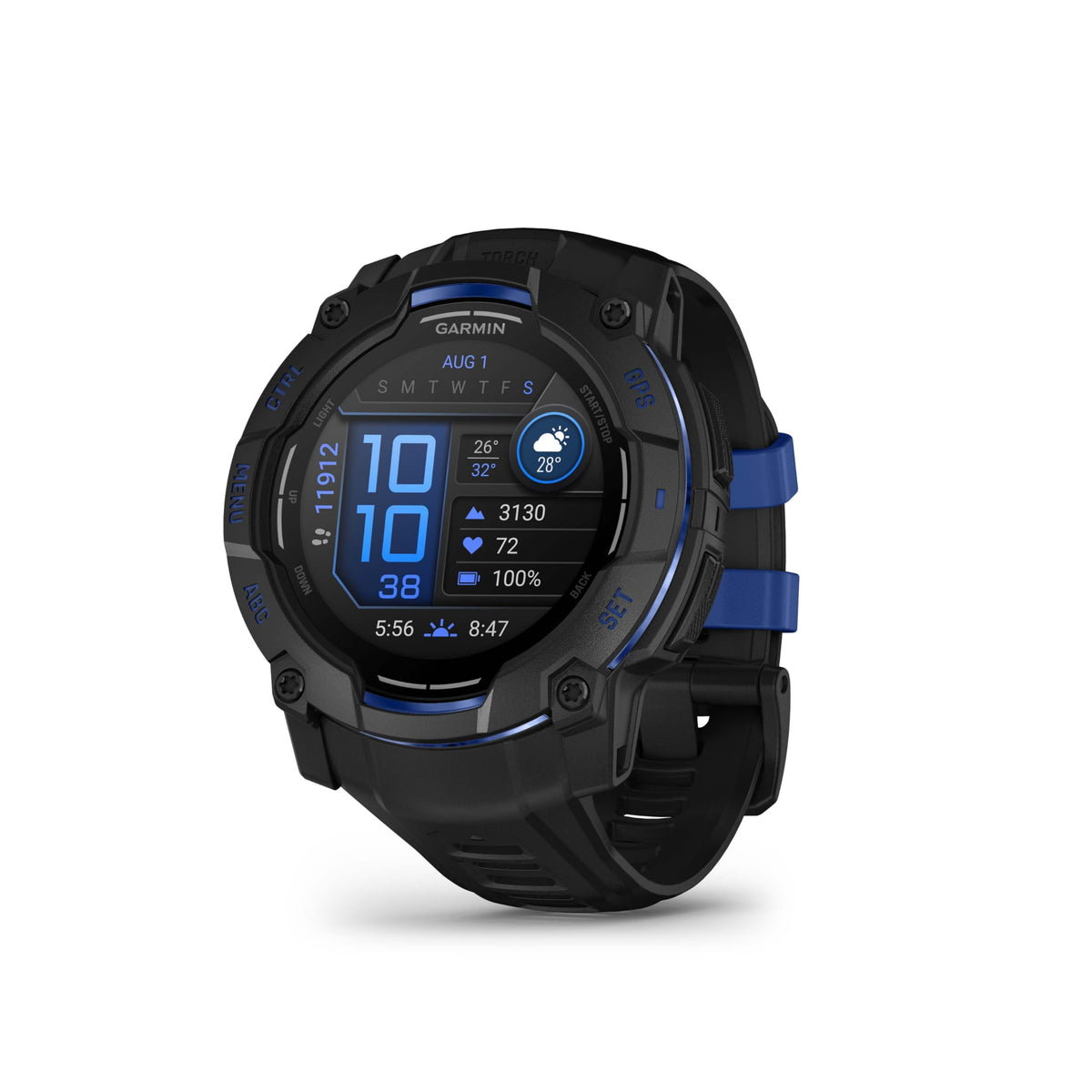 Garmin Instinct 3 50mm AMOLED – Ceas inteligent GPS pentru multisport, display AMOLED de 1,3", autonomie a bateriei de până la 24 de zile, peste 80 de aplicații sportive, antrenor de sănătate, recepție multi-satelit, lanternă LED, notificări -