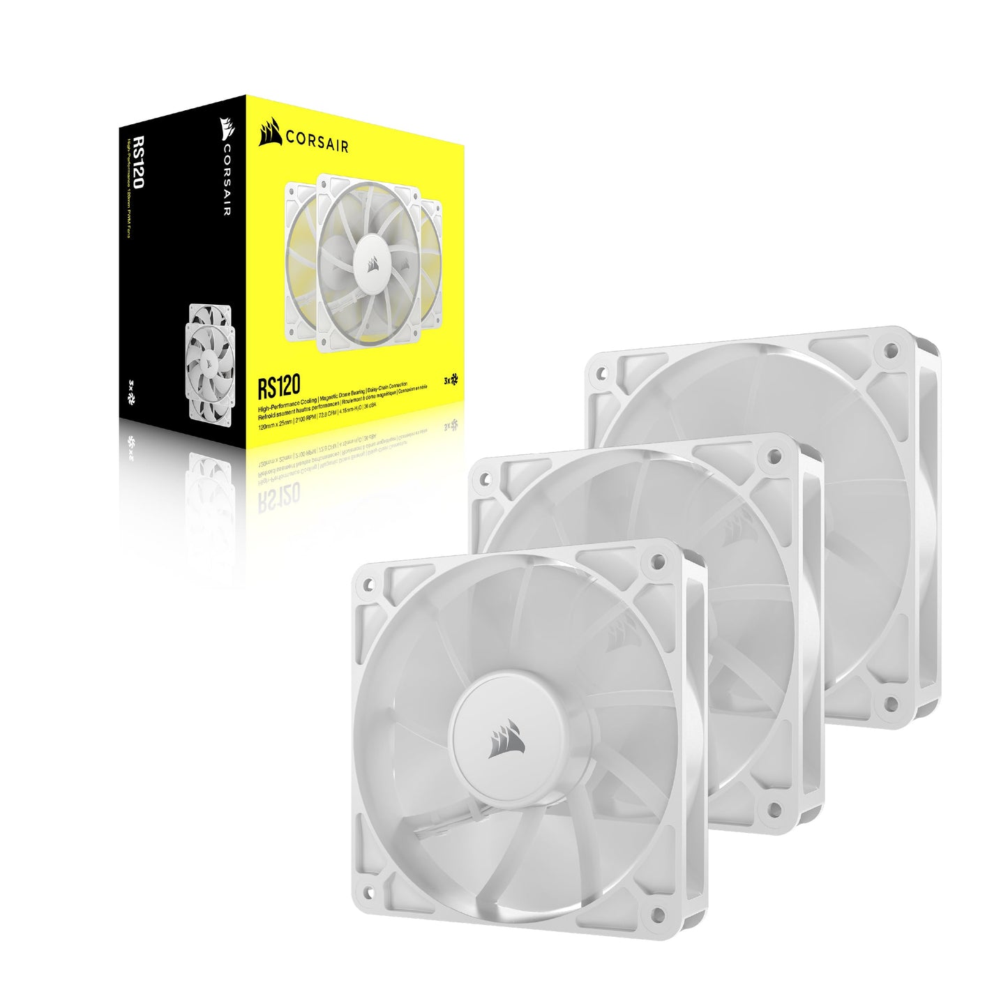 Confezione Da 3 Ventole Pwm Da 120 Mm - Corsair - Rs120 - Bianco - CO-9050193-WW
