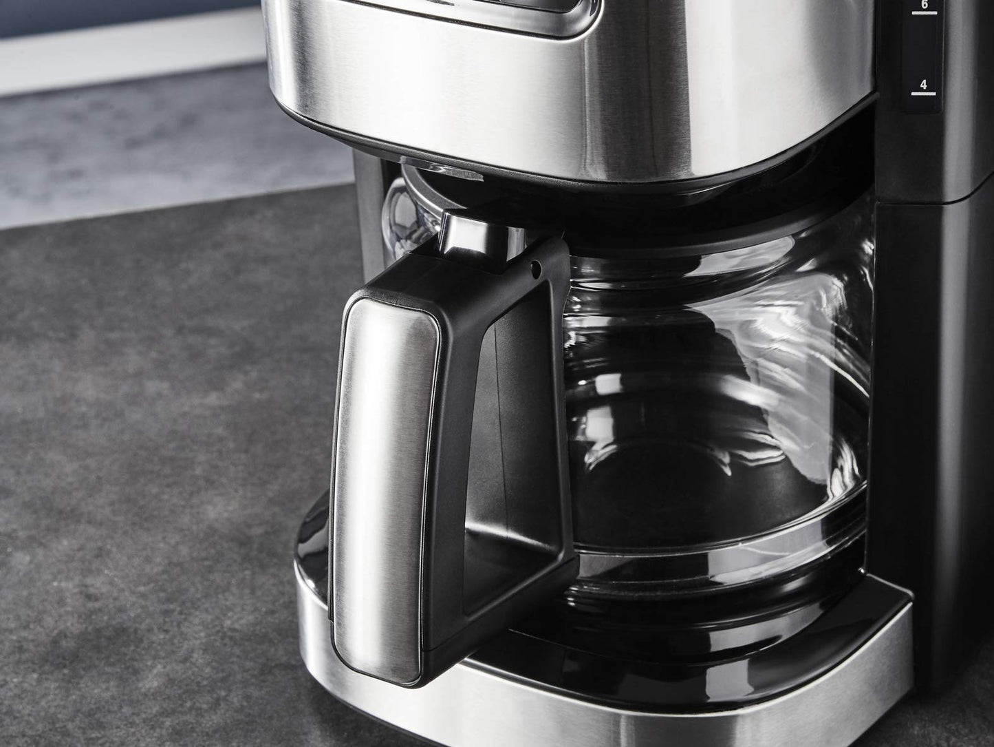 Krups KM480D Excellence Stainless Steel Programmable Filter Coffee Machine, 24-hour timer, brew strength selection water head, pre-infusion mode, anti-drip system, 1.25 L capacity, 15 cups - KM480D10