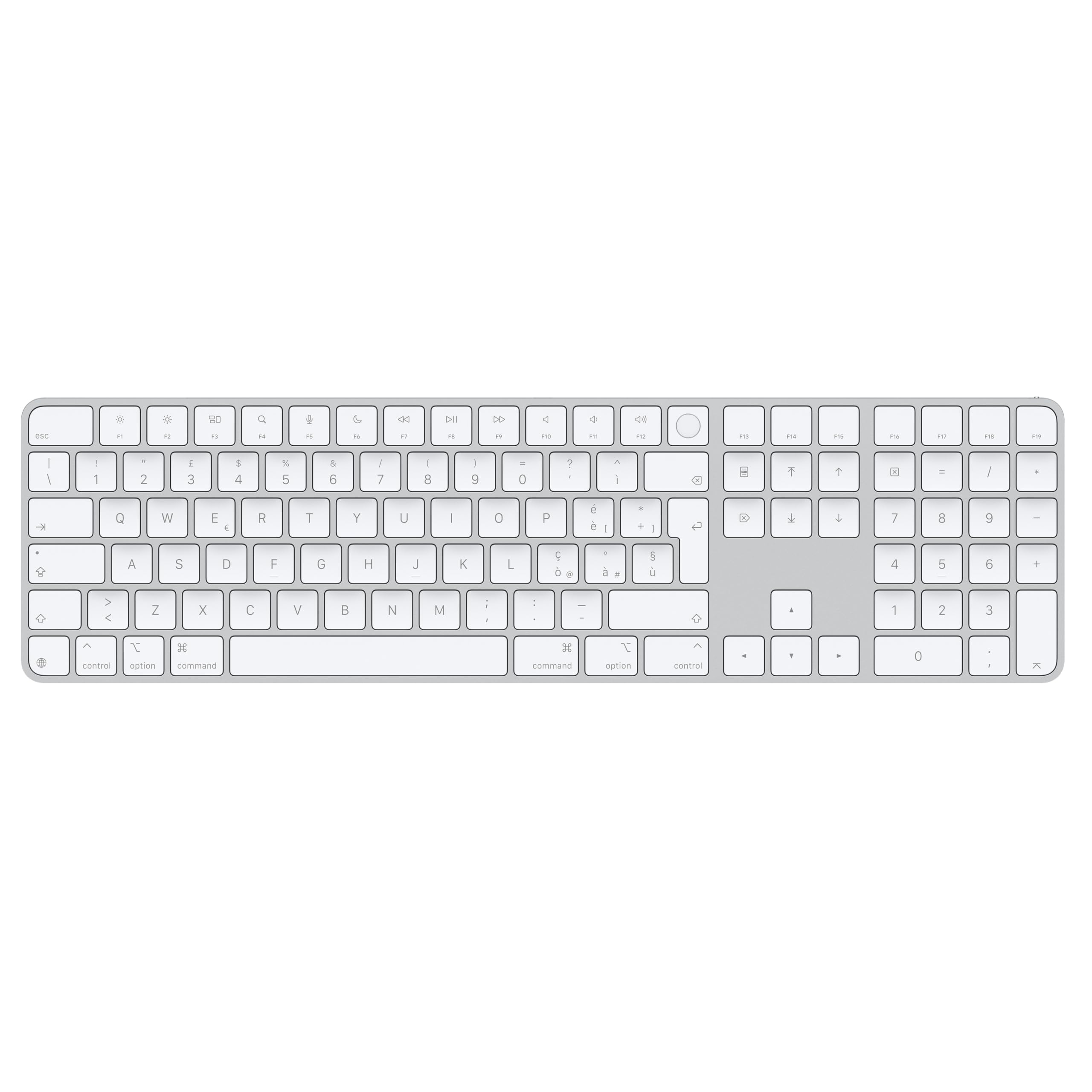 Apple Magic Keyboard with Touch ID and numeric keypad for Mac models with Apple Chip - Italian - White keys  - MXK73T/A