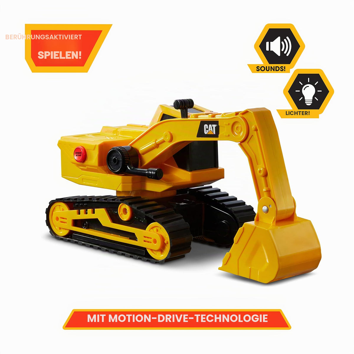 CatToysOfficial | CAT Construction 29.5 cm Power Haulers Excavator Toy | Real Lights & Sounds, Motion-Driven, Working Functions | Interactive Construction Vehicles for Kids Aged 3 and Up - 82268