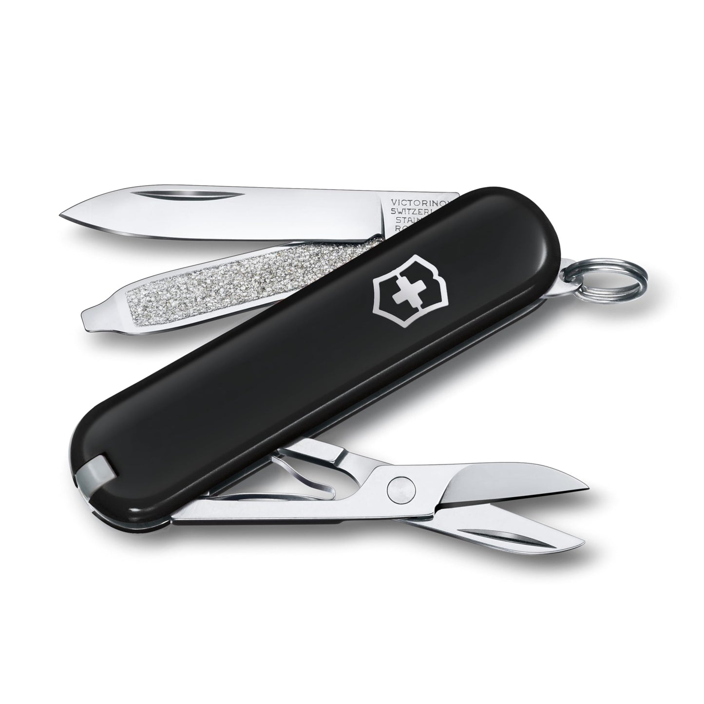 Victorinox Swiss Army Knife, Small, Classic SD, Multitool, Swiss Army Knife, Gift, 7 Functions, Blade, Nail File, Black - 0.6223.3G