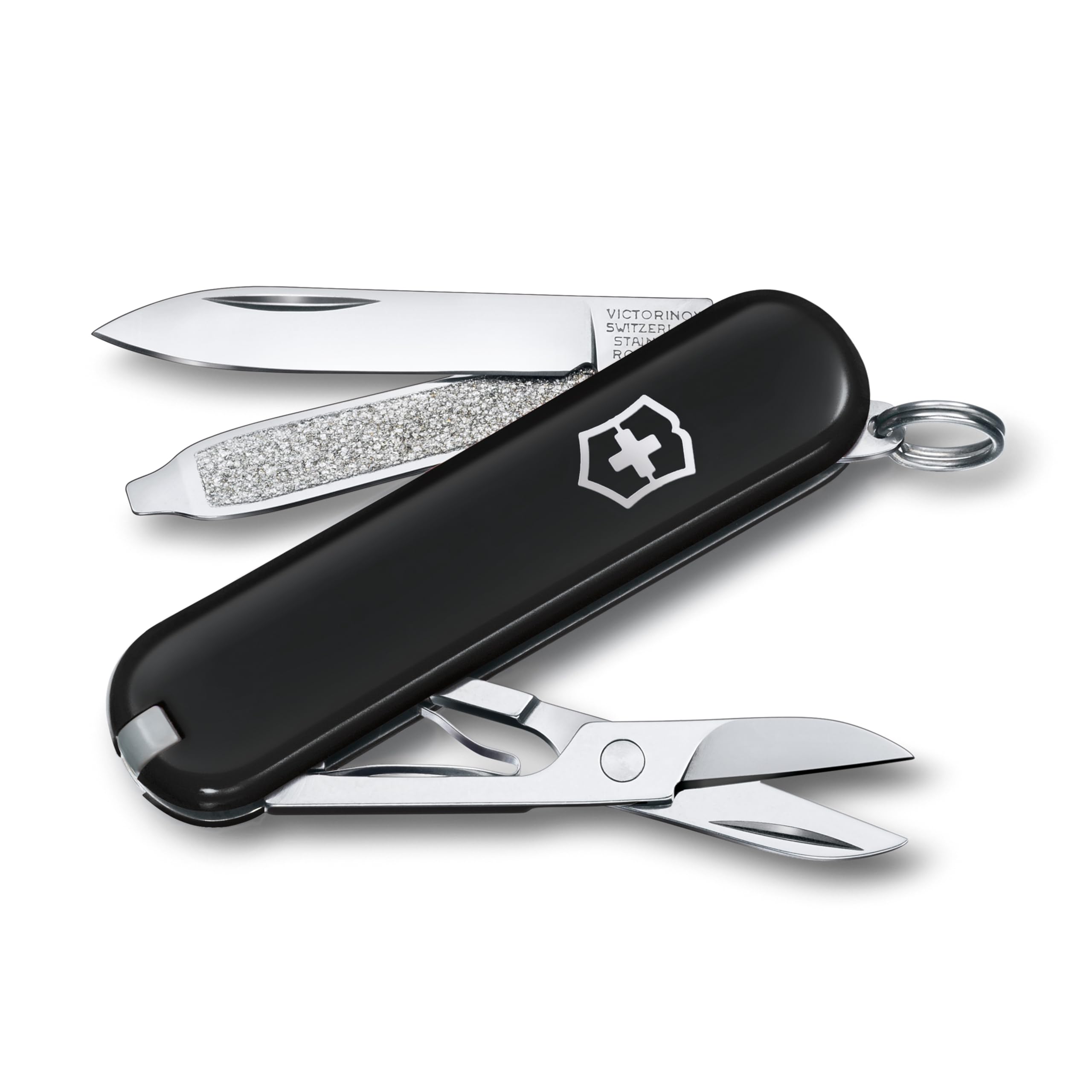 Victorinox Swiss Army Knife, Small, Classic SD, Multitool, Swiss Army Knife, Gift, 7 Functions, Blade, Nail File, Black - 0.6223.3G