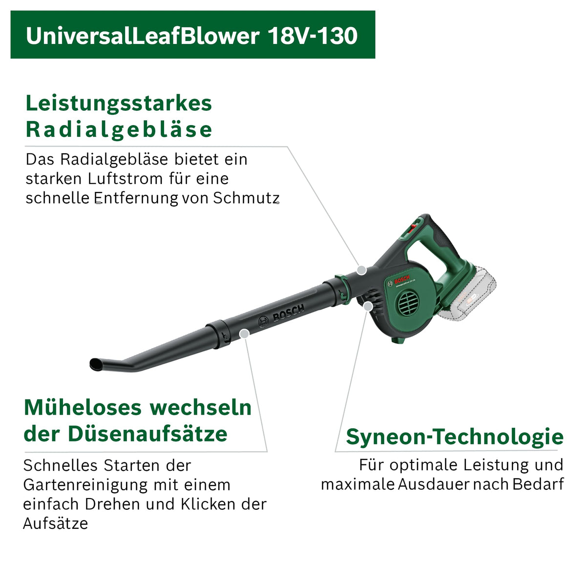 Bosch Akku-Laubbläser UniversalLeafBlower 18V-130 - 06008A0600