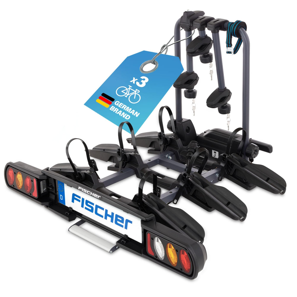 FISCHER cuplaj suport de biciclete ProlineEvo 3 I suport de biciclete cârlig de remorcă I suport de biciclete auto I suport de biciclete e-bike - 10443