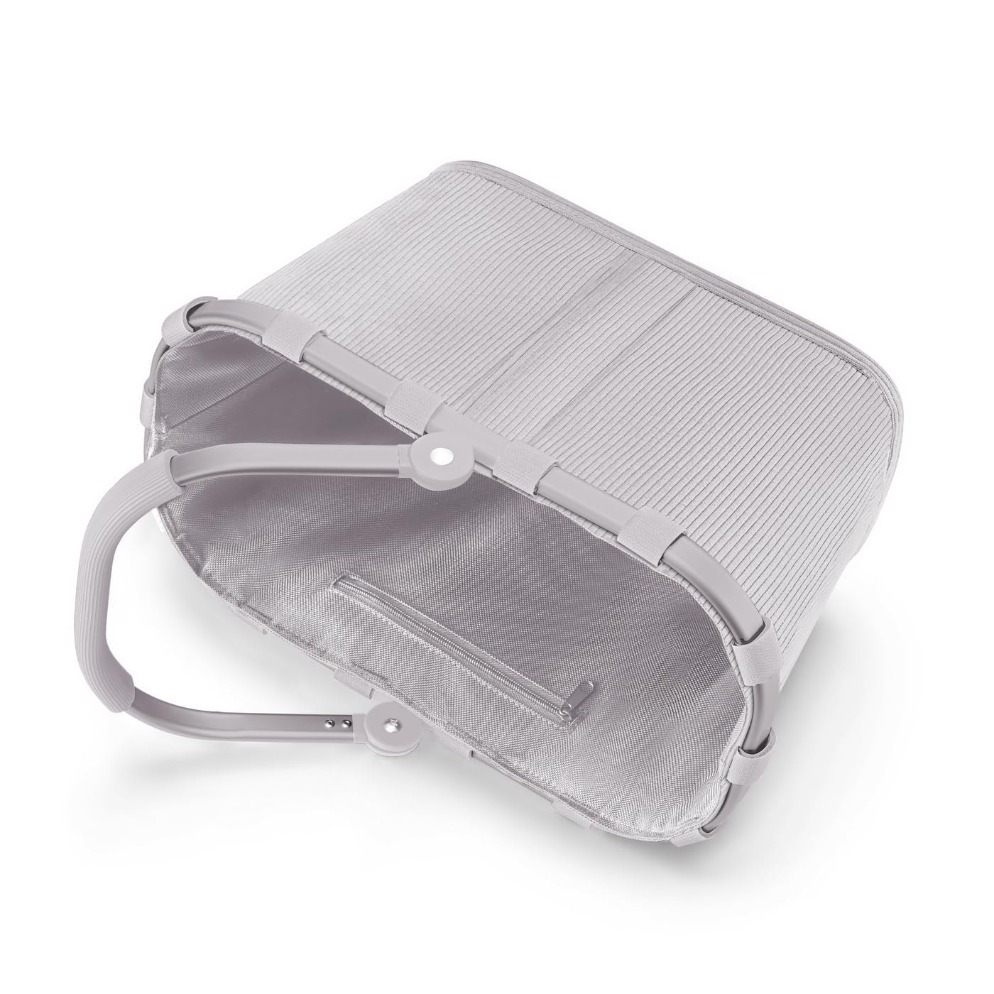 Reisenthel carrybag XS cord gray – Stable shopping basket with practical inner pocket – Elegant and water-repellent design - BN7084
