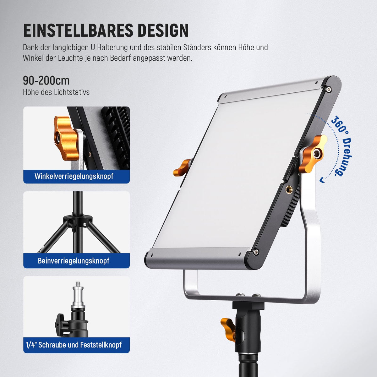 NEEWER 2er Pack lumini video LED Bi Color 480 dimmabile, 3200K-5600K - NL480