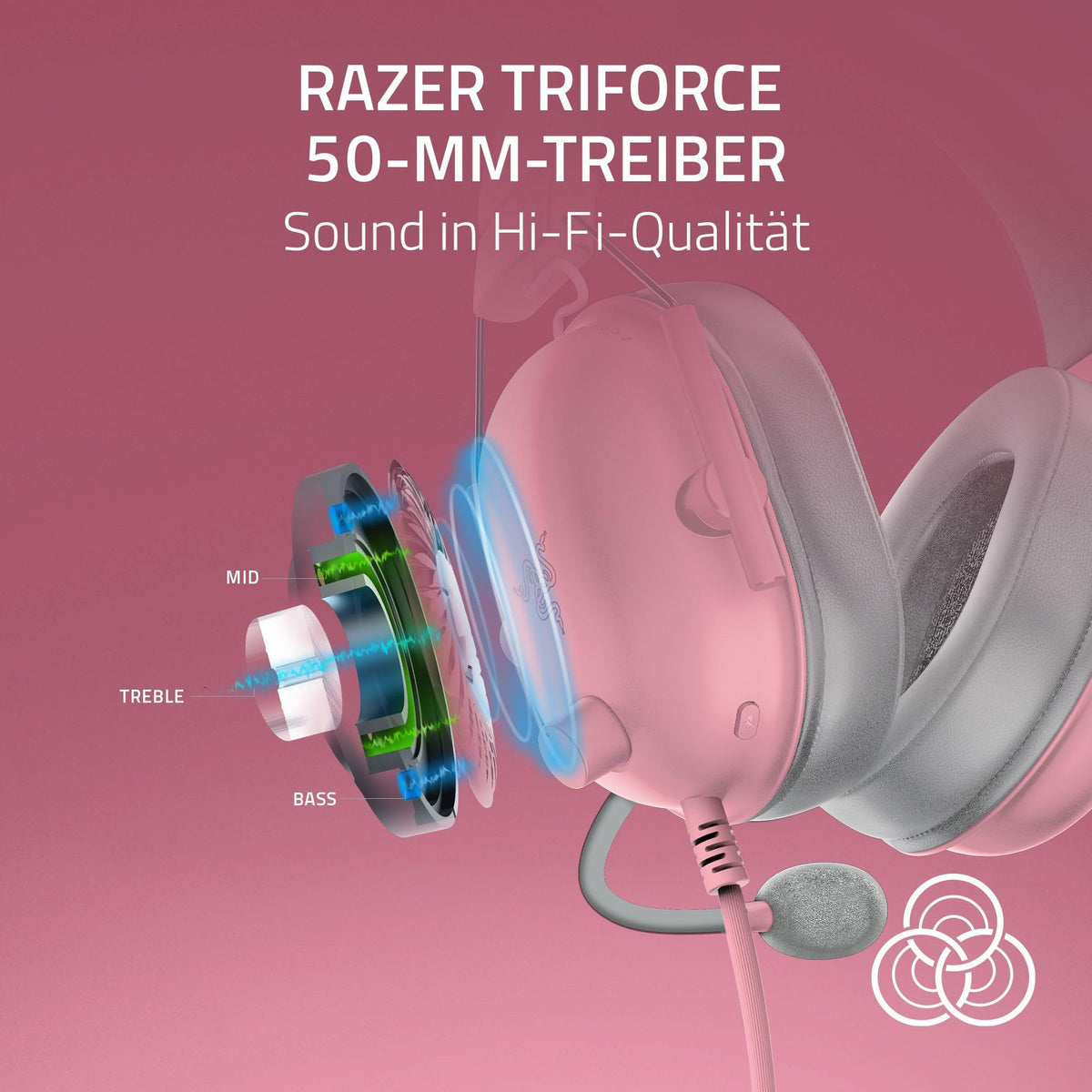Razer BlackShark V2 X (PlayStation) - Cască de gaming cu fir pentru consola PlayStation 5 (250g, microfon unidirecțional, drivere de 50mm, anulare pasivă a zgomotului, jack de 3,5mm) Quartz - RZ04-03241400-R3G1