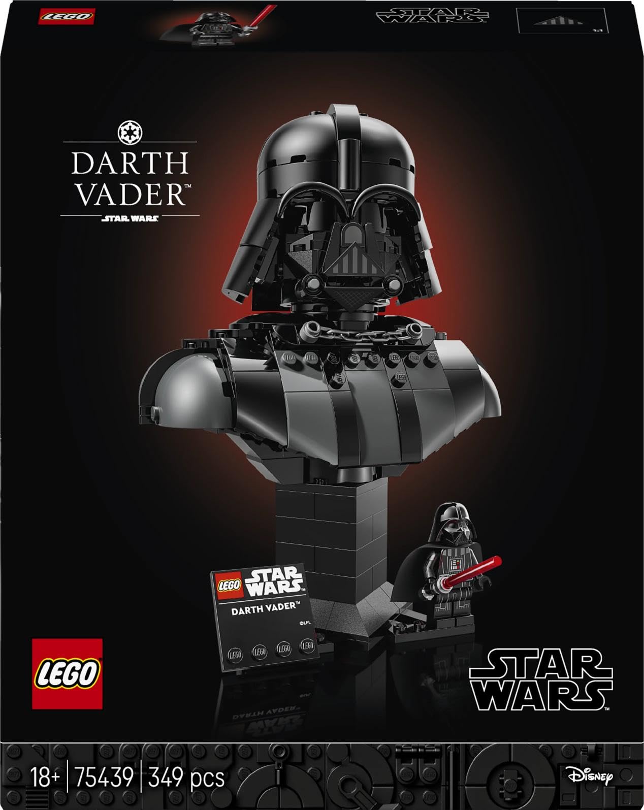 LEGO Star Wars 75439 Darth Vader bust - model building for adults - including collectible minifigure with red lightsaber - gift idea for fans of A New Hope