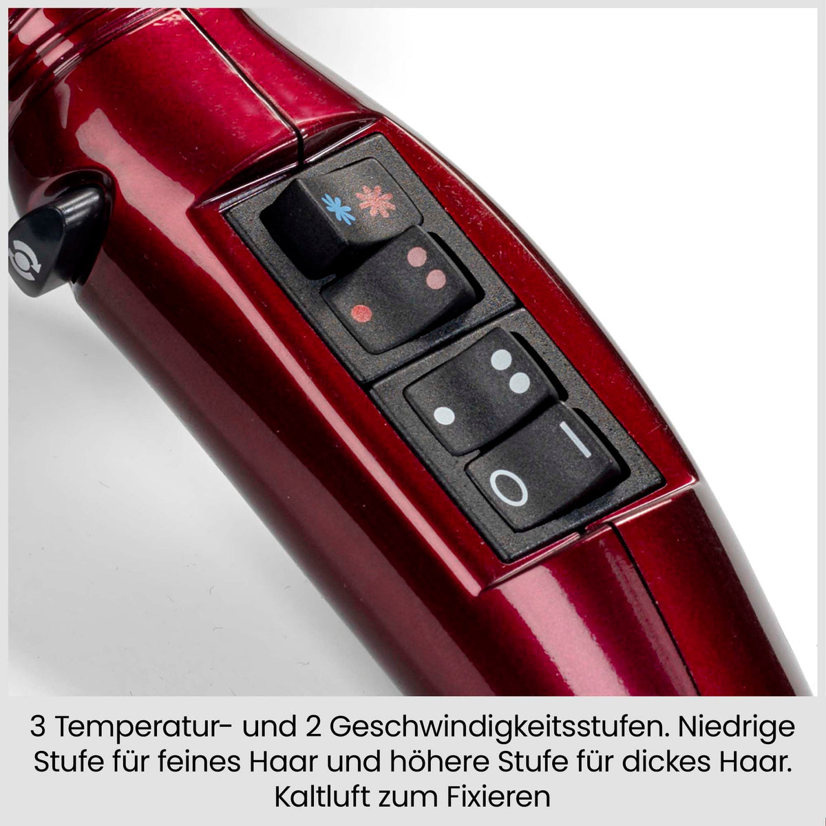 BaByliss Pro Digital Uscător de păr cu difuzor – 2200W Uscător profesional ultra-rapid cu tehnologie ionică, Fabricat în Italia, 3 trepte de căldură și 4 setări de flux de aer cu buton turbo, Roșu, 6001DE