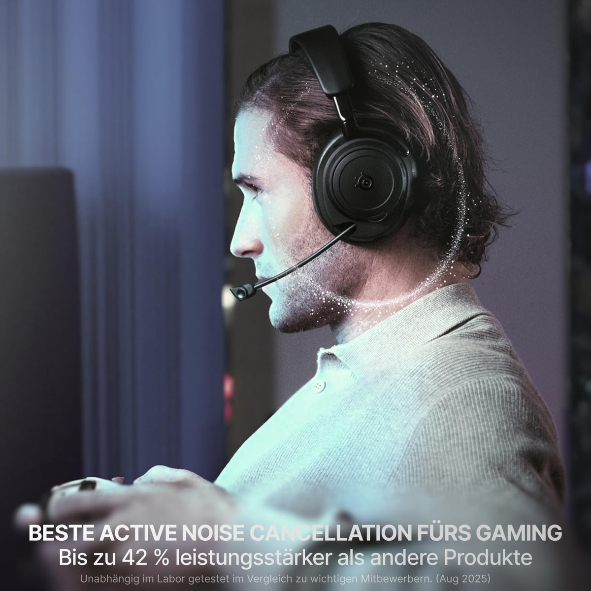 SteelSeries Arctis Nova Elite - Căști de gaming wireless Hi-Res – 96 kHz/24 Bit – fibră de carbon – ANC – reducerea zgomotului cu AI – aplicație – 2,4 GHz + BT – mixare multi-sursă – OmniPlay PC+PS+Xbox - 61663