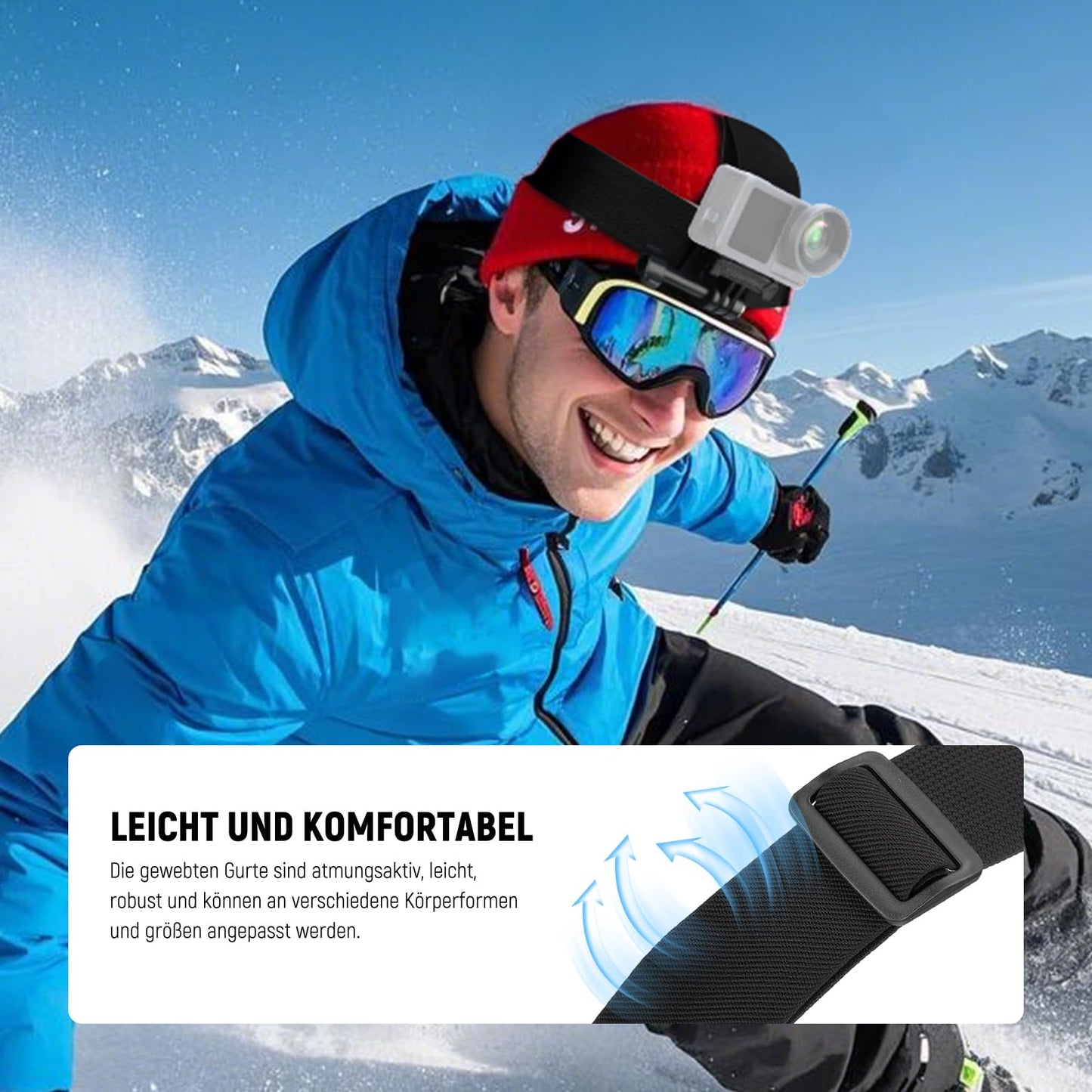 NEEWER accessory set compatible with GoPro Hero Insta360 DJI AKASO action camera, quick release head strap head strap holder, chest strap, backpack hat clip holder & 360° wrist strap for, GP-75