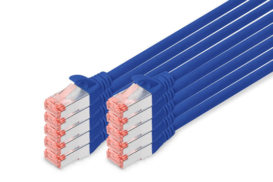 DIGITUS LAN cable Cat 6 – 3 m – 10 pieces – S/FTP shielded – blue - DK-1644-030-B-10