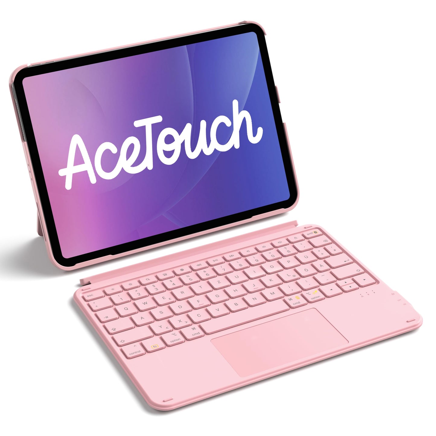Inateck case with keyboard, ultralight keyboard for iPad 10/11 generation A16 2025 11 inch, iPad Air 11" M3/M2 (2025/2024), Air 5/4, Pro 11 4/3/2/1, removable, with touchpad, QWERTZ, AceTouch KB04122 - KB04122-P-DE